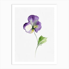 Pansy Leaf Minimalist Watercolour Art Print