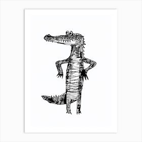 B&W Alligator Art Print