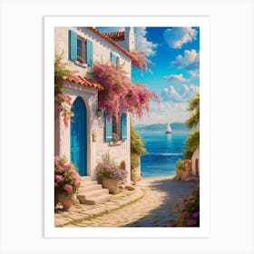 Greece House Art Print