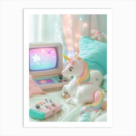 Toy Unicorn Video Gaming Art Print
