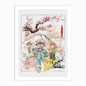 Pokemon Cherry Blossom Art Print