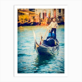 Gondolier Grand Canal Venice Art Print