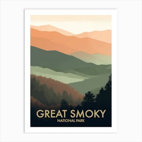 Great Smoky National Park Vintage Travel Poster 15 Art Print