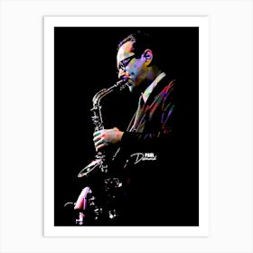 Paul Desmond American Jazz Saxophonist Music in Colorful Art Print