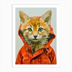 Red Hooded Charmer Enchanting Fox Illustration Art Print