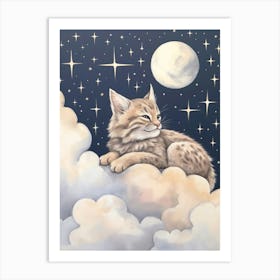 Sleeping Baby Bobcat Art Print