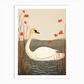 Bird Illustration Swan 1 Art Print