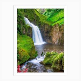 Fairy Glen Waterfall, United Kingdom Majestic, Beautiful & Classic (1) Art Print