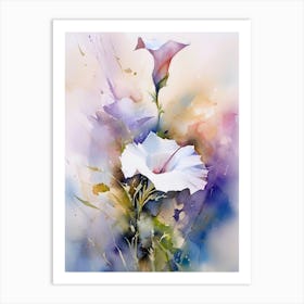 watercolor morning glory Art Print