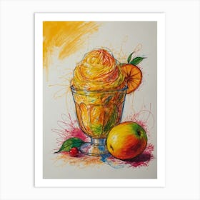 Mango Ice Cream 3 Art Print