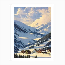 Sölden, Austria Ski Resort Vintage Landscape 3 Skiing Poster Art Print