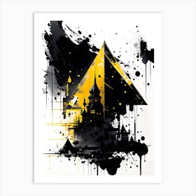 Black And Yellow Painting 1 Art Print