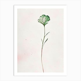 Carnation Leaf Minimalist Watercolour Art Print