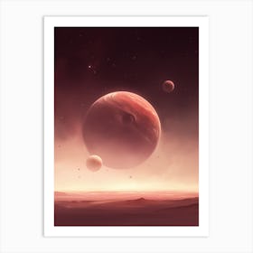 Red Planets In Space Art Print