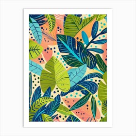 Tropical Leaves Pattern 2 Art Print