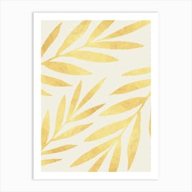 Golden tropical leaf 9 Art Print