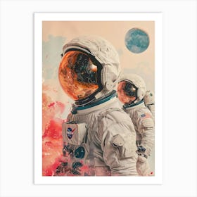 Astronauts In Space Art Print