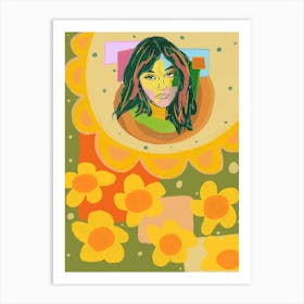Flower Power Woman - Psychedelic Art Art Print