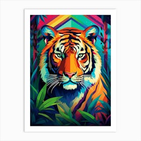 Tiger Geometric Abstract 5 Art Print