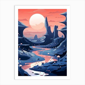 Alien Landscape Abstract Minimalist 1 Art Print