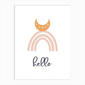 Boho Rainbow, Hello Lettering, Baby Art Print