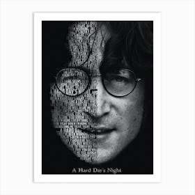 A Hard Day S Night The Beatles John Lennon Text Art Art Print