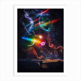 The Cosmic Of The Universe City Lights Art Print