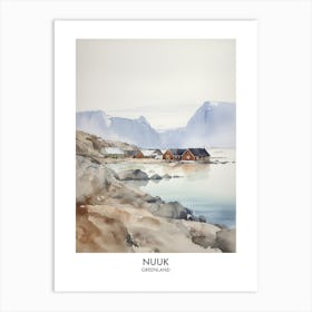 Nuuk 1 Watercolour Travel Poster Art Print