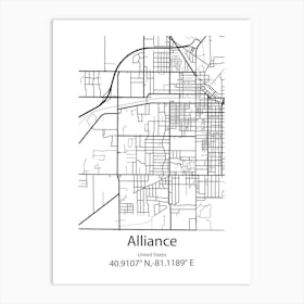 Alliance,United States Minimalist Map Art Print