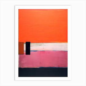 Orange And Red Abstract Painting 3 Art Print