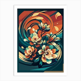 Abstract Flower Painting 1 Art Print