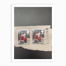 Santa Claus On Stamp Art Print