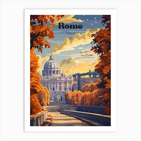 Rome Dome Digital Travel Illustration Art Print