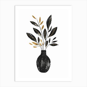 Black And Gold Vase Art Print