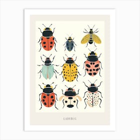 Colourful Insect Illustration Ladybug 14 Poster Art Print