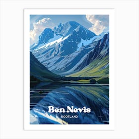 Ben Nevis Scotland Vibrant Digital Travel Illustration Art Print