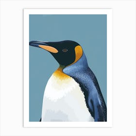 King Penguin Oamaru Blue Penguin Colony Minimalist Illustration 4 Art Print