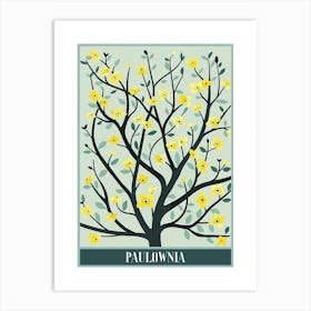 Paulownia Tree Illustration Flat 4 Poster Art Print