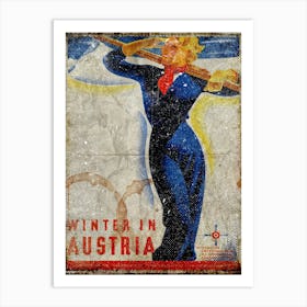 Vintage Travel Poster ― Winter In Austria 1 Art Print