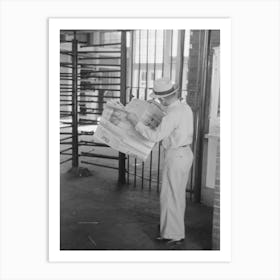 Untitled Photo, Possibly Related To Man Reading Newspaper While Waiting For Streetcar Streetcar Station, Oklahoma Art Print