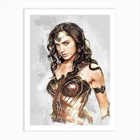 Gal Gadot Wonder Woman Painting Art Print