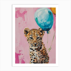 Cute Leopard 1 With Balloon Art Print