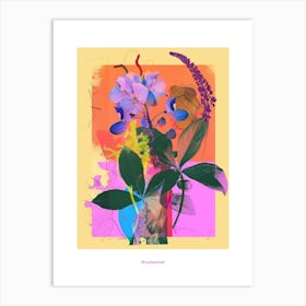 Bluebonnet 8 Neon Flower Collage Poster Art Print