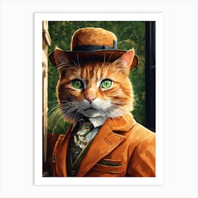 Cat In A Suit 1 Art Print