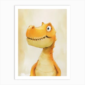 Cute T Rex Dinosaur Illustration 1 Art Print