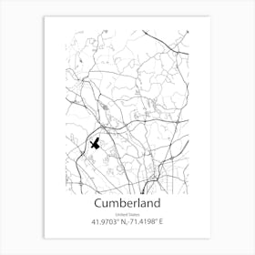 Cumberland Hill,United States Minimalist Map Art Print