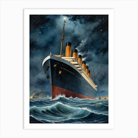 Titanic The Ship's Last Dance Art Print