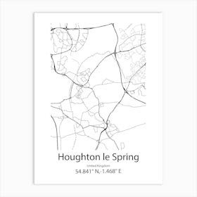 Houghton Le Spring,United Kingdom Minimalist Map Art Print