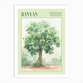 Banyan Tree Atmospheric Watercolour Painting 8 Poster Art Print