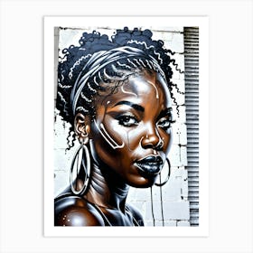 Graffiti Mural Of Beautiful Black Woman 379 Art Print